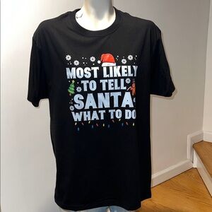 NWOT HOLIDAY TSHIRT - TELL SANTA